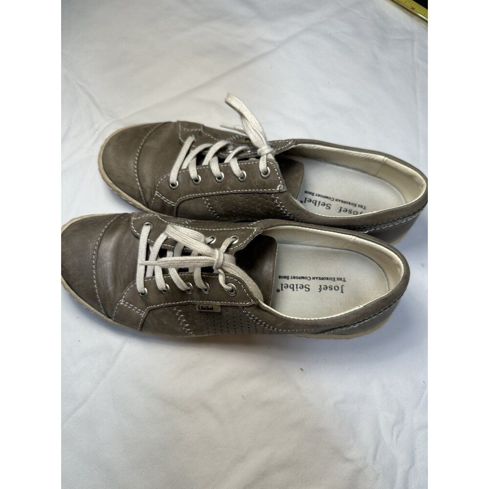 Josef Seibel Women’s Size 8 Taupe Leather Lace Up Comfort Walking Shoes